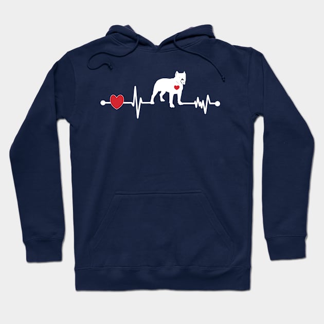 Pitbull Dog Heartbeats Design Hoodie by PeppermintClover